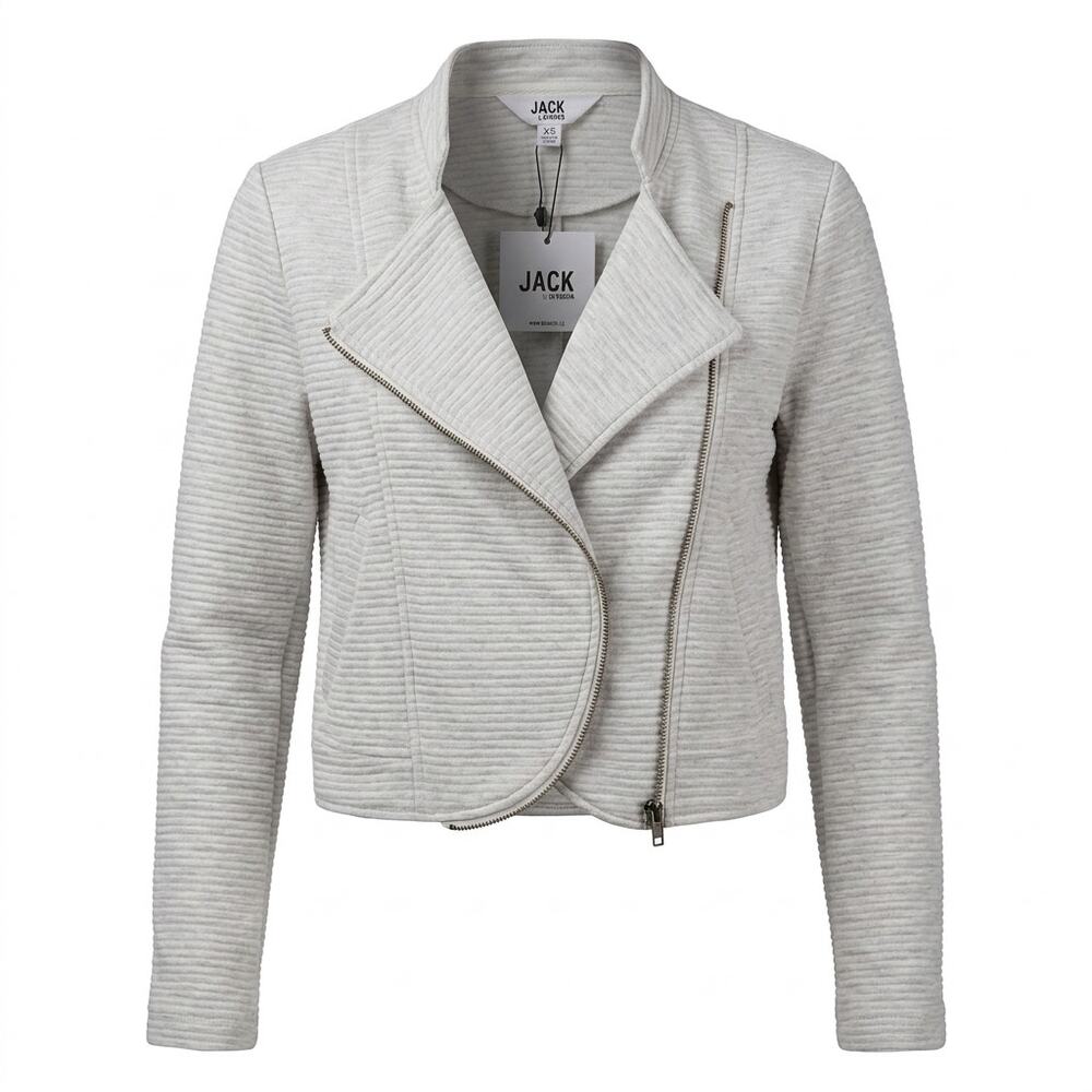 NWT Jack by BB Dakota Gray Knit Asymmetrical Stretch Jacket Women Size XS